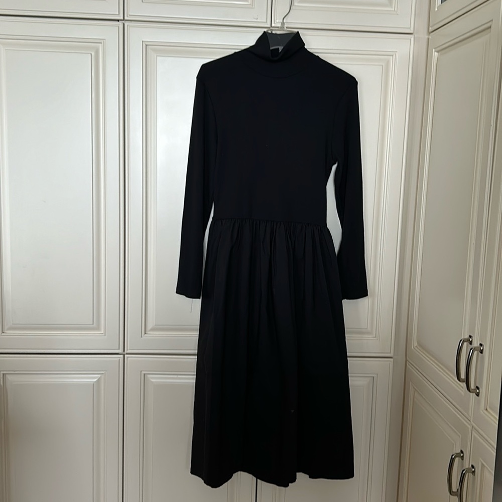 Zara black dress with mixed material